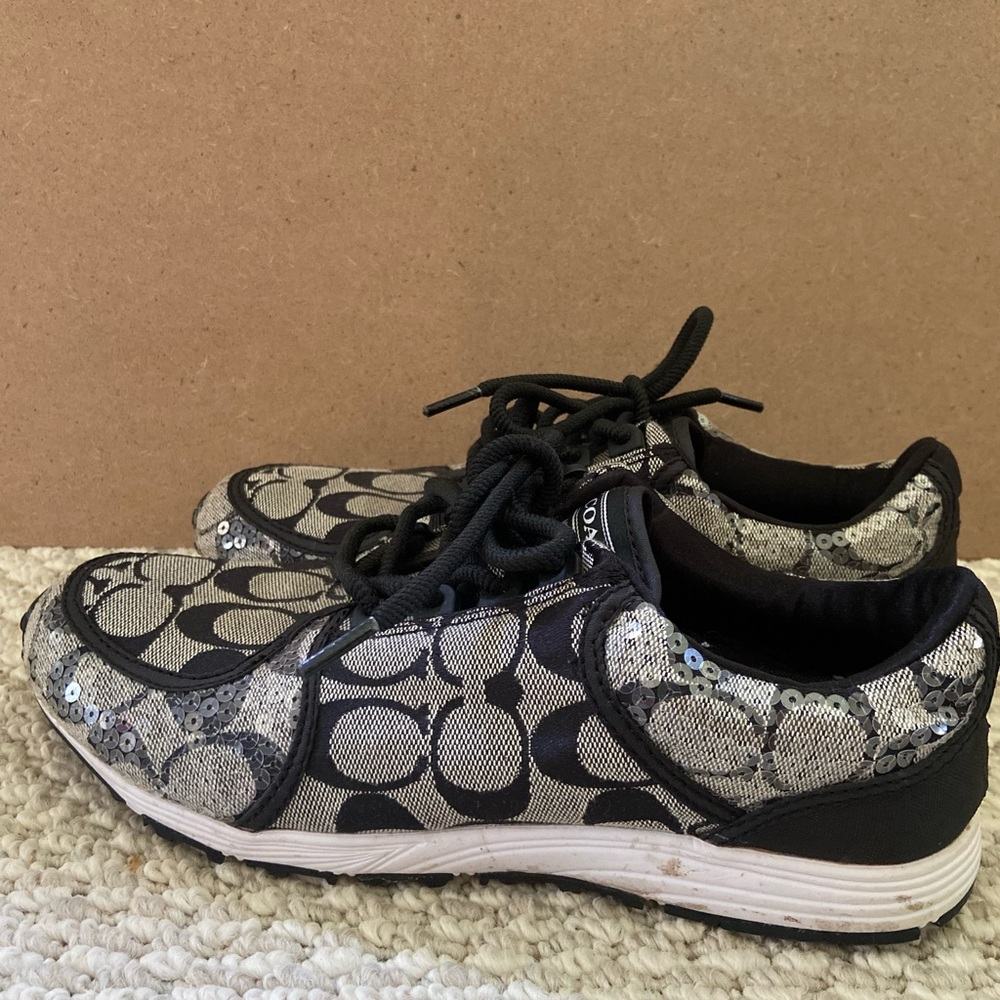 Authentic Coach Sequined Sneakers A2623 Karine SZ. 7.5 - Picture 1 of 7
